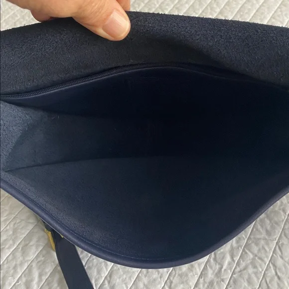 Vintage Coach Citi bag style 9790 in navy blue leather with brass hardware - Picture 6 of 8